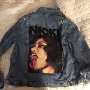 Nicki Minaj H&M  Distressed Jean Jacket